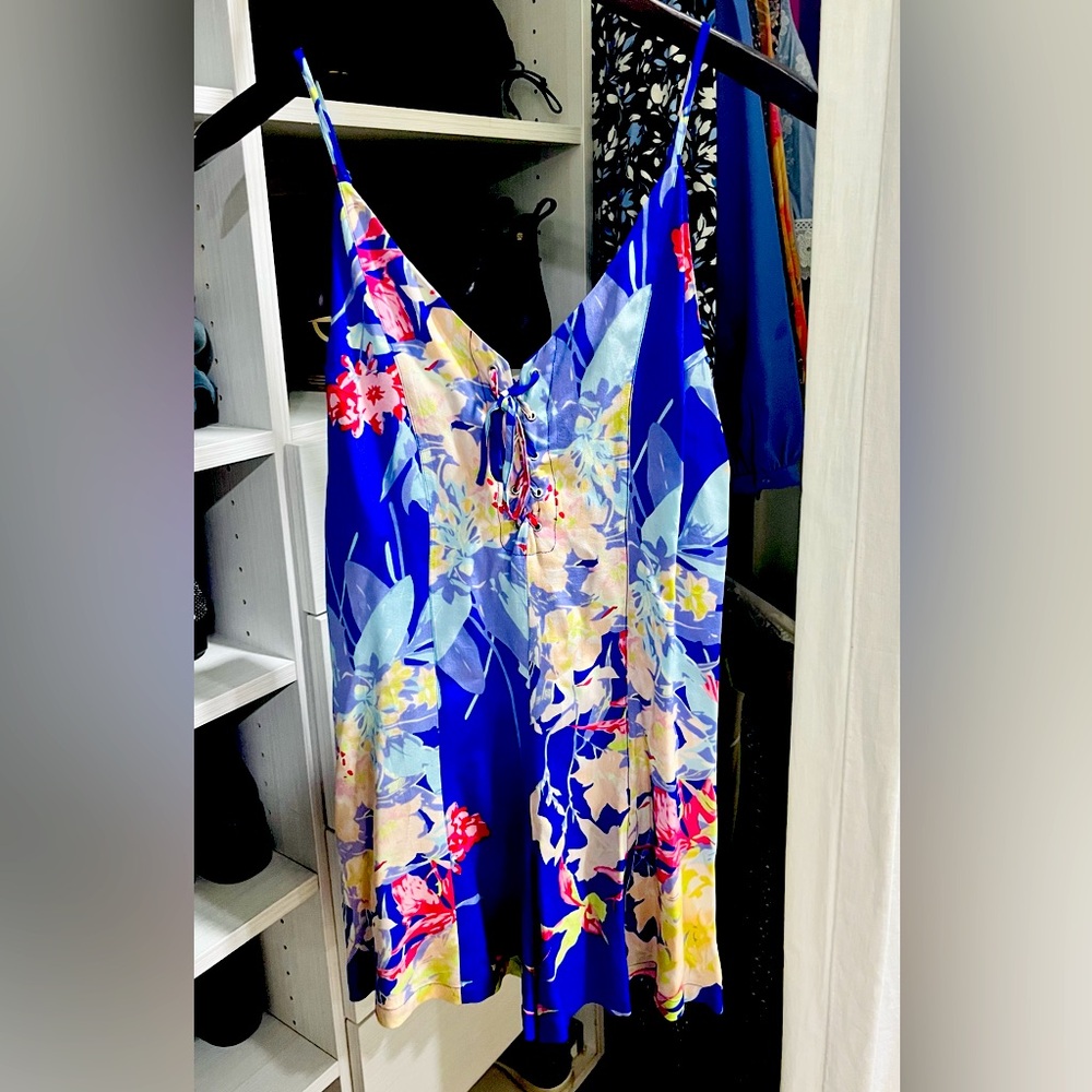 Yumi Kim medium mini romper blue with flowers